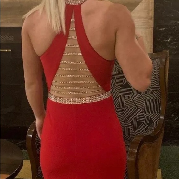 Madison James red prom dress - Picture 3 of 10